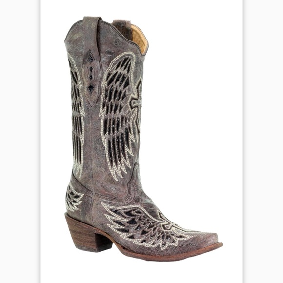 Corral Shoes - Corral cross and wings flashy cowgirl boots